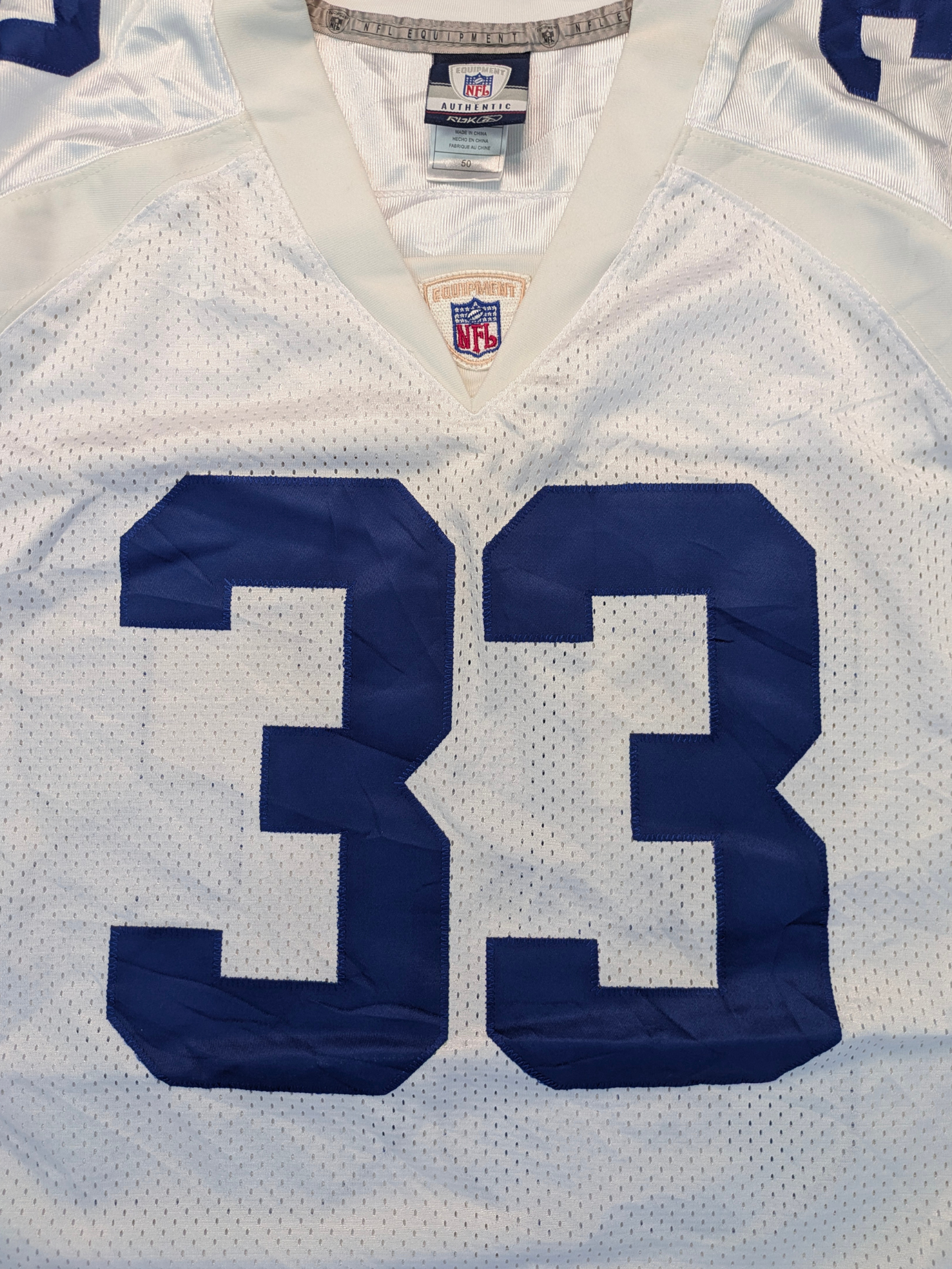 Reebok NFL Dallas Cowboys Jersey 2000er Größe 50 fits L-XL Weiß Dorsett 33