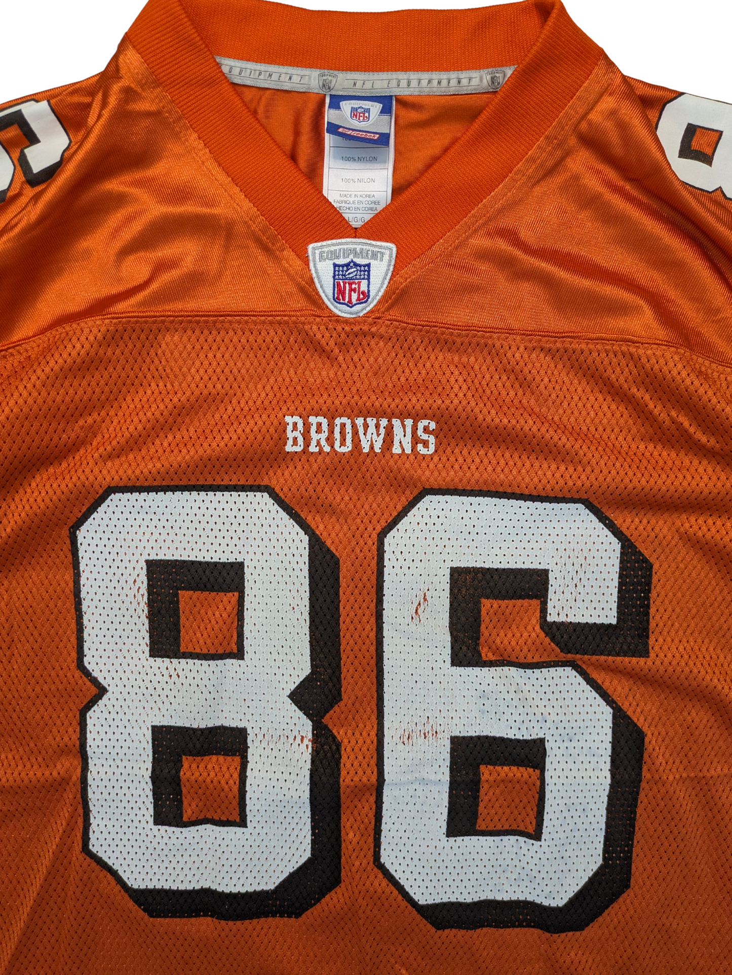 Reebok NFL Cleveland Browns Jersey 2002 2004 Größe L Orange Northcutt 86