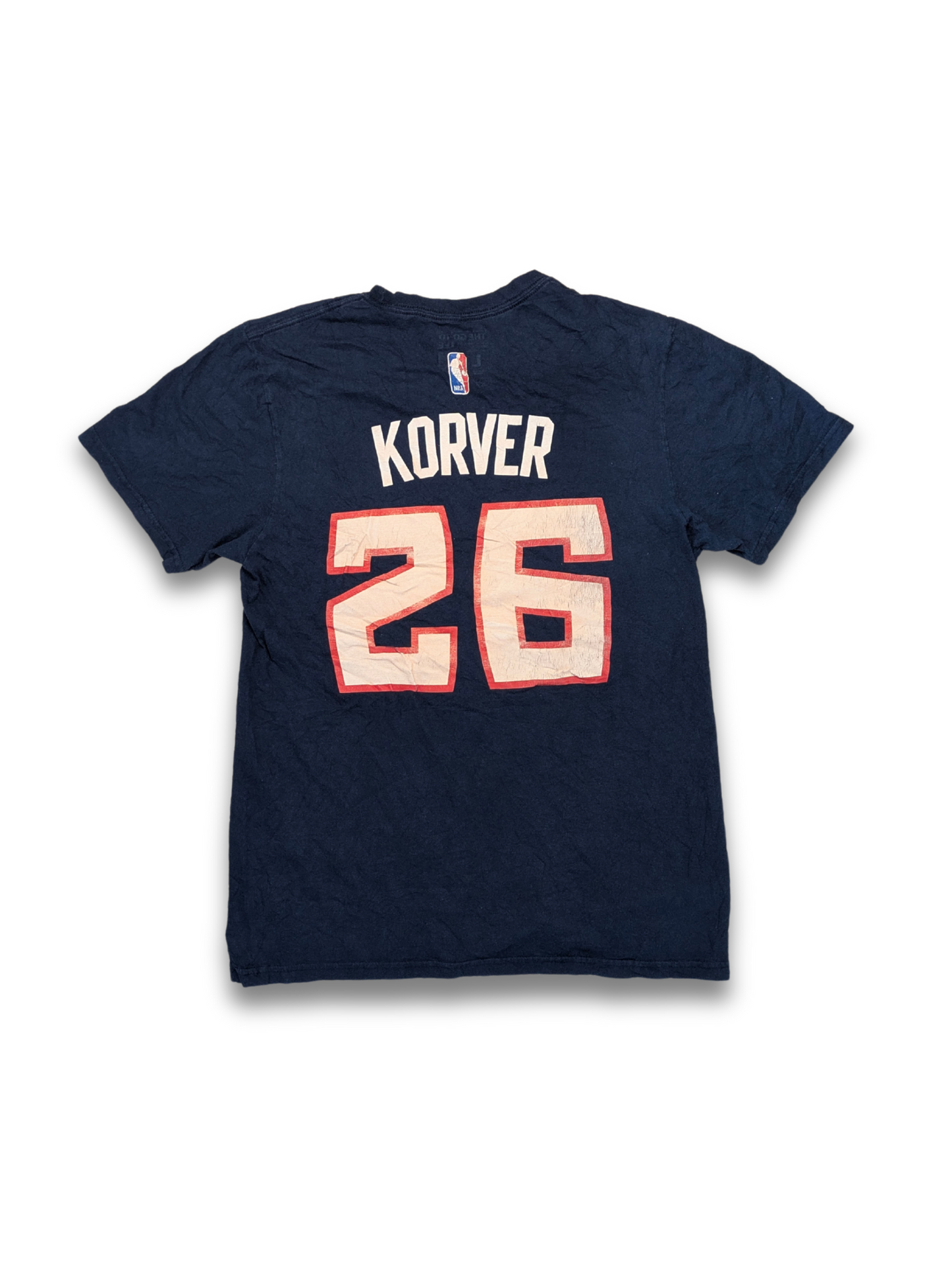 NBA Atlanta Hawks T-Shirt No. 26 Korver Navy Backprint Large
