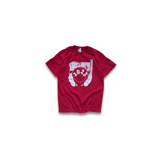 Basic T-Shirt "2023" rot Backprint Medium