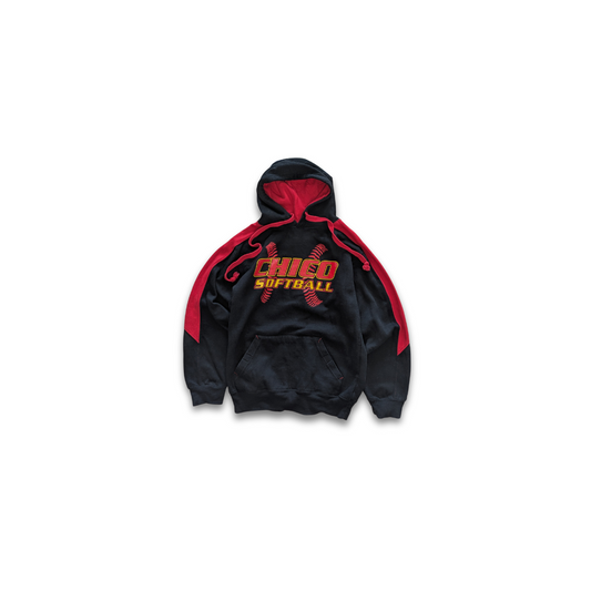 Chicago Chico Softball Hoodie Schwarz Rot Small
