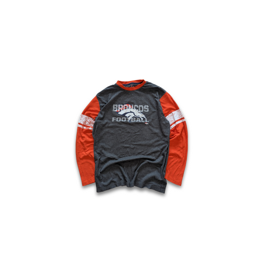 NFL Denver Broncos Longsleeve Gerippt Grau / Orange X-Large