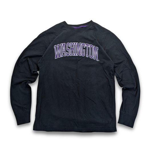 College Washington Huskies Longsleeve Schwarz Embroidered Medium