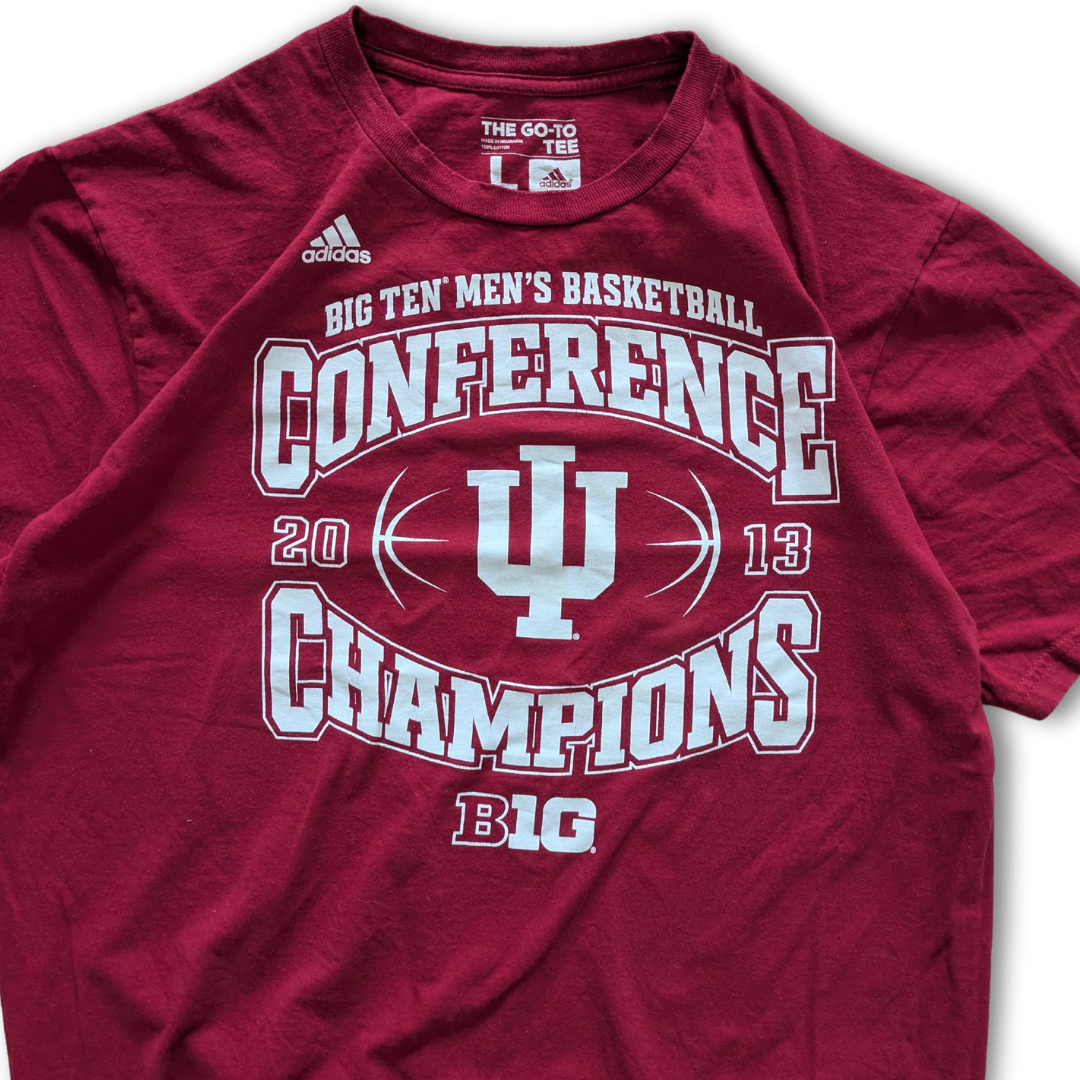 College Adidas Big 10 Conference Champions 2013 T-Shirt Rot Large