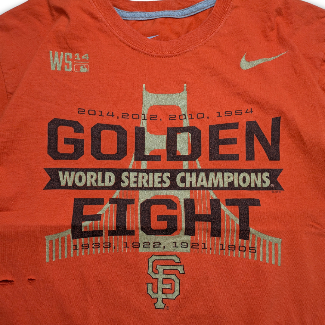 MLB Nike San Francisco Giants World Series 2014 T-Shirt Orange Gold Large