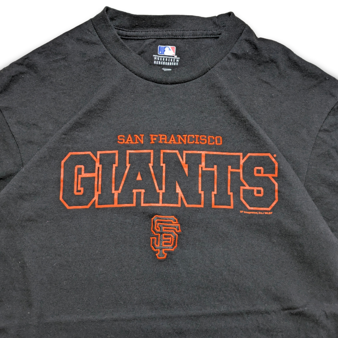MLB San Francisco Giants T-Shirt Embroidered Schwarz Orange Medium