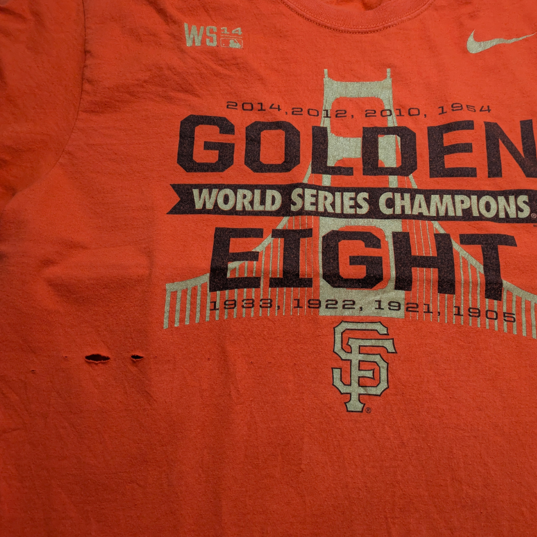 MLB Nike San Francisco Giants World Series 2014 T-Shirt Orange Gold Large