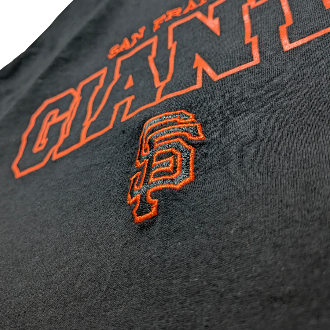 MLB San Francisco Giants T-Shirt Embroidered Schwarz Orange Medium