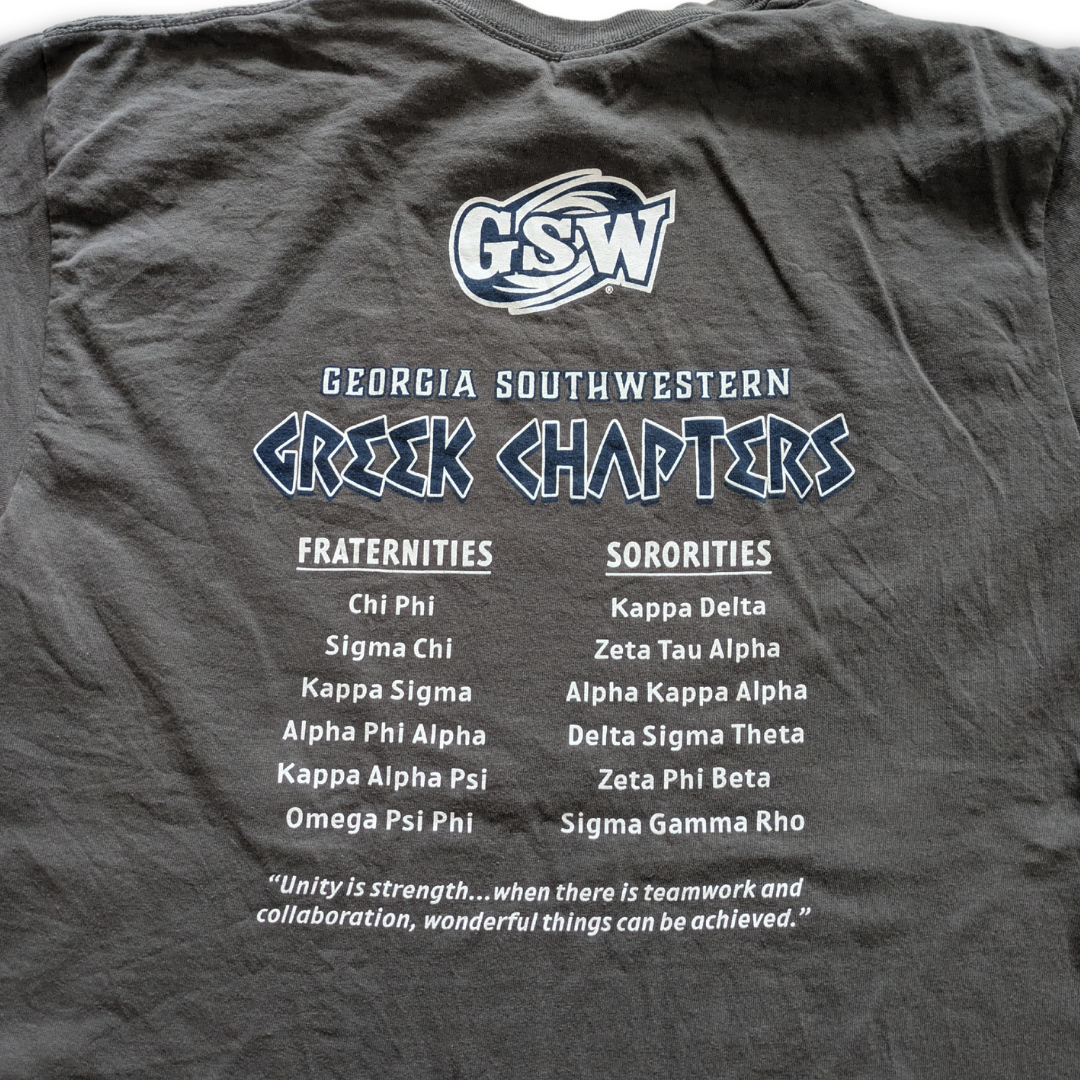 College Georgia Southwestern Greek Week 2022 T-Shirt Dunkelgrau Large